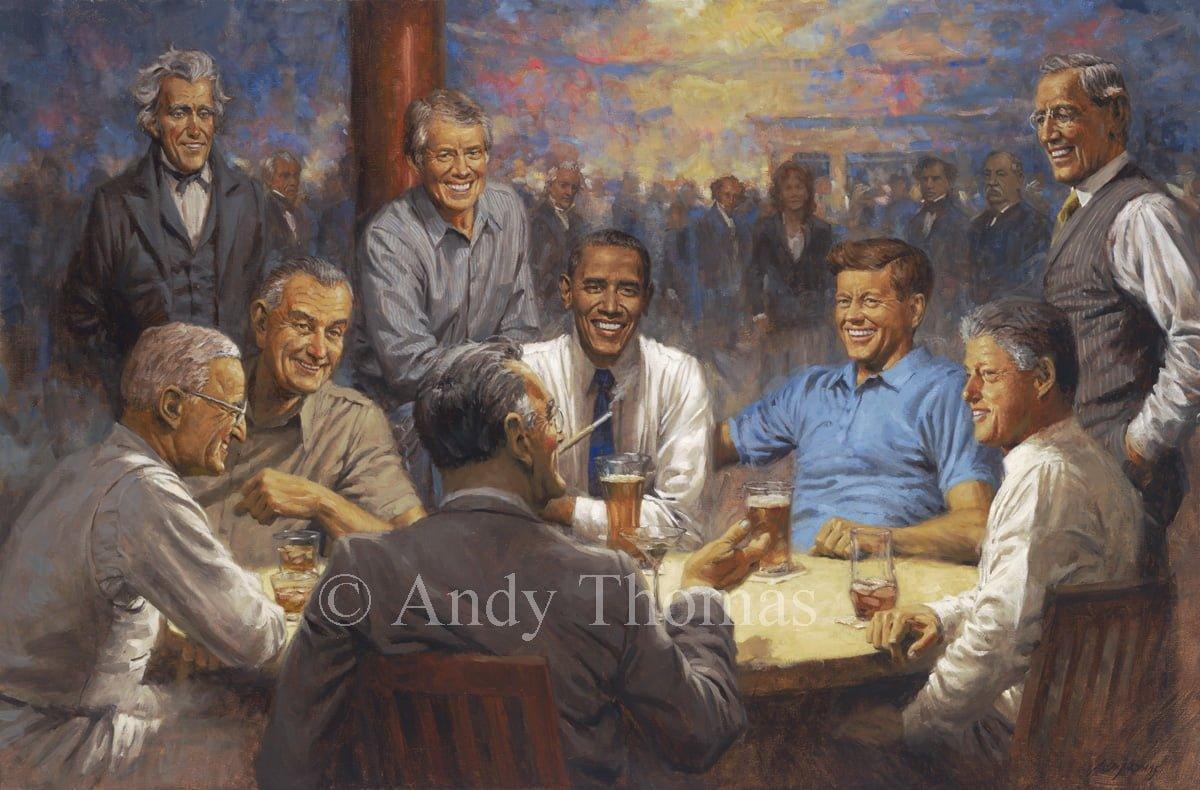 Wall Art: The Democratic Club - Democratic Presidents feat. President Obama | Andy Thomas Presidents Print - Andy Thomas Designs