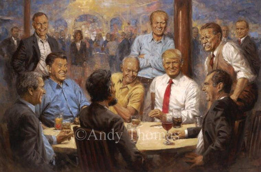 Wall Art: The Repub. Club Print - US Presidents feat. President Trump - Andy Thomas Designs