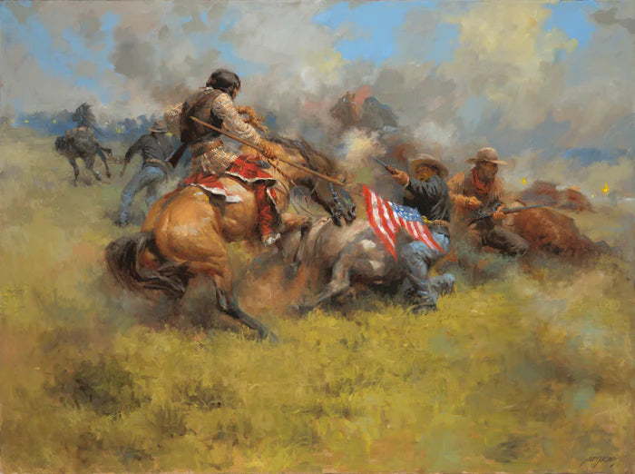 Wall Art: Yellow Nose Counts Coup at Little Bighorn | Historical Battle | Plains Indians